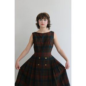 1950's Ilene Ricky Plaid Dress Junior or Women's Size Double Extra Small 00/0/01